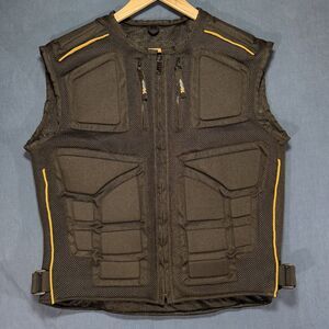 Motorcycle Vest Xelement CF244 Men's 'Delta' Black Padded Tri-Tex Black Medium